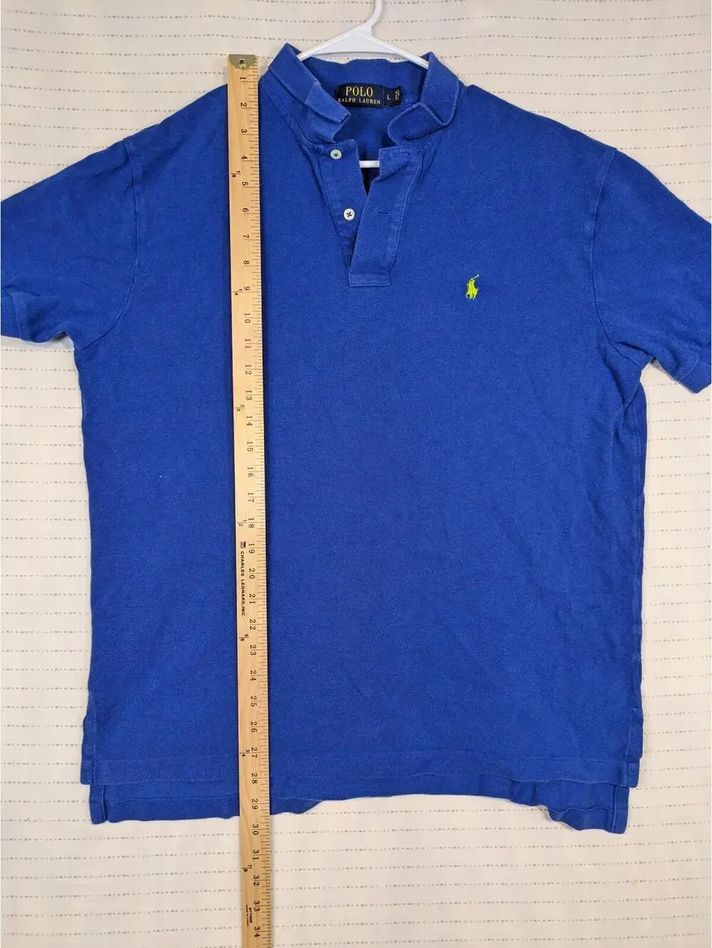Polo Ralph Lauren Short Sleeve Polo Shirt Solid Blue Cotton Mens Large
